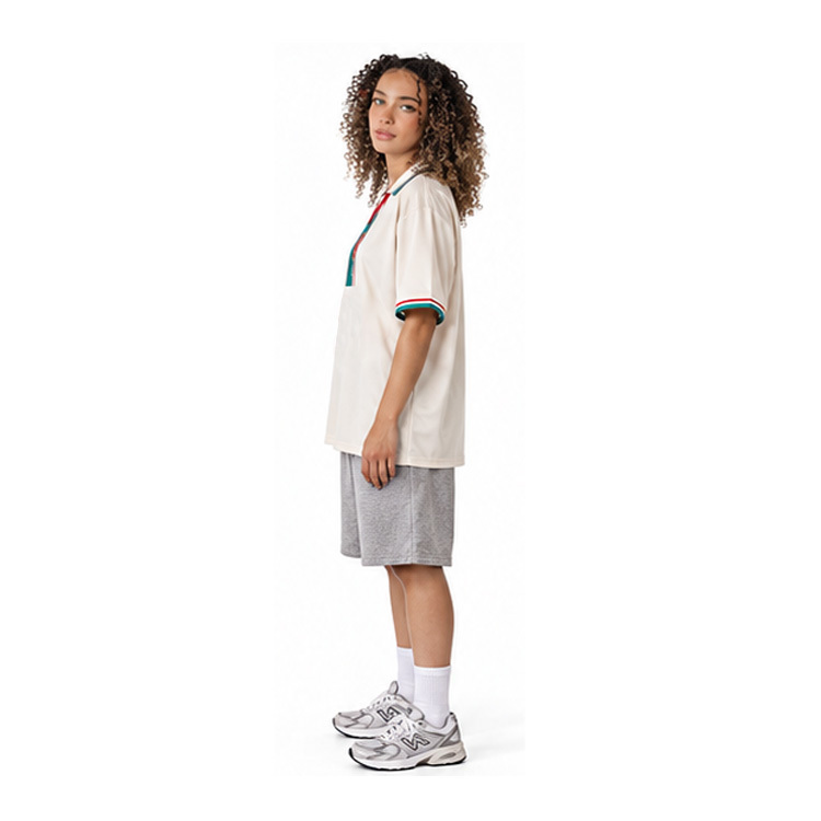 Unisex Retro Collared Soccer Jersey Lightweight Smooth Fabric Color Block Spliced Short Sleeve Streetwear Top Jerseys