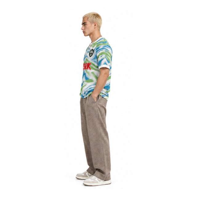 Uzbek Football Jersey, Retro Gradient Pattern Short Sleeve Soccer Shirt