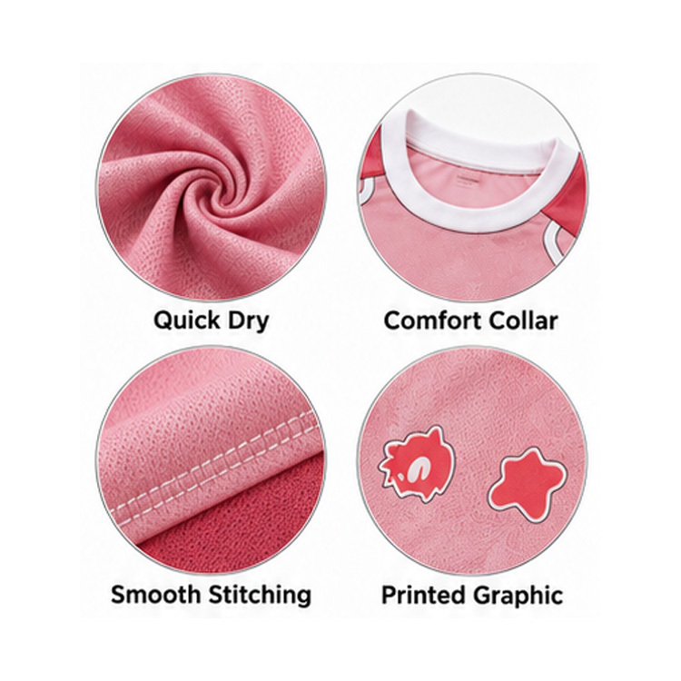 Pink Gradient Spliced Sports Jersey Shorts Set Retro Soccer Jersey Football Uniform