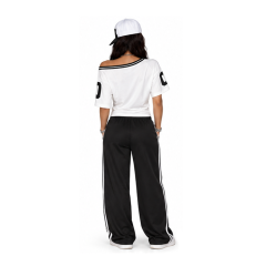 Y2K Women White Off-the-Shoulder Cropped Soccer Jersey San Francisco Number 10 Graphic Street Top