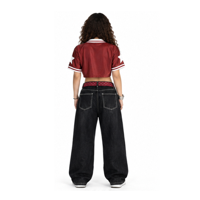 Wholesale Women Y2K Cropped Football Jersey "brat" Letter Print Striped Collar Short Sleeve Sport Crop Top