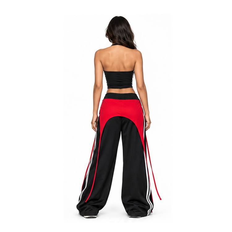 Wholesale Women Y2K Halter Tank Top Double Strap Side Striped Ruched Slim Fit Cropped Sport Cami Vest