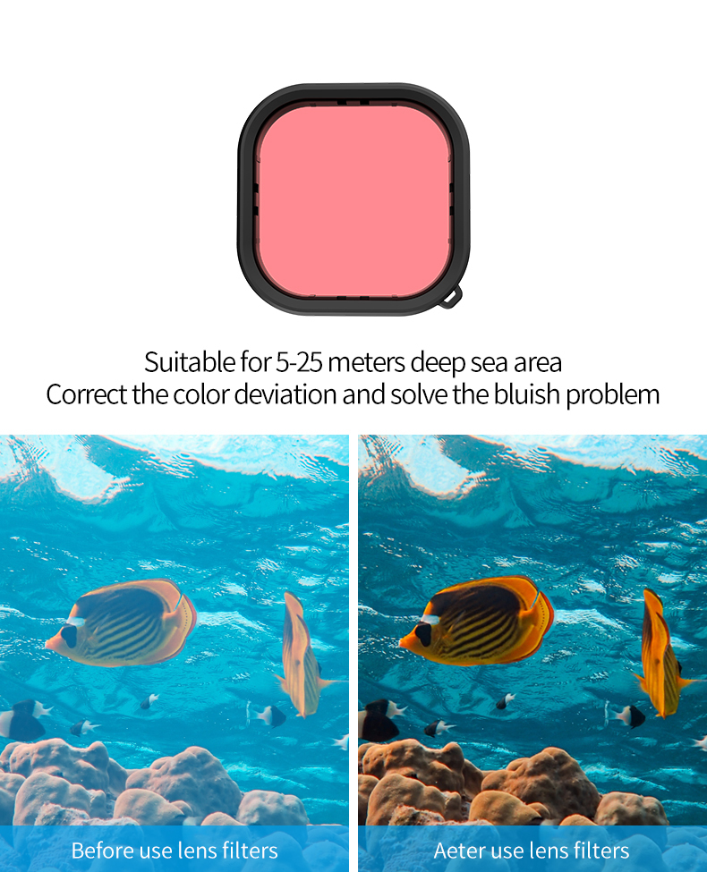 TELESIN 45M Diving Waterproof Case with Lens Filter for GoPro Hero 12/11/10/9