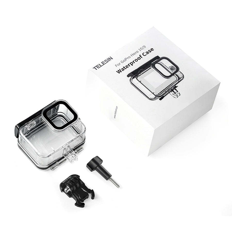 TELESIN 45M Diving Waterproof Case with Lens Filter for GoPro Hero 12/11/10/9