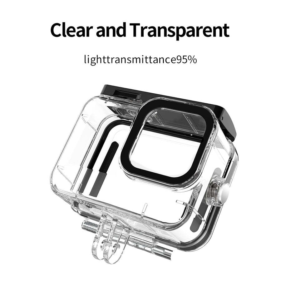 TELESIN 45M Diving Waterproof Case with Lens Filter for GoPro Hero 12/11/10/9