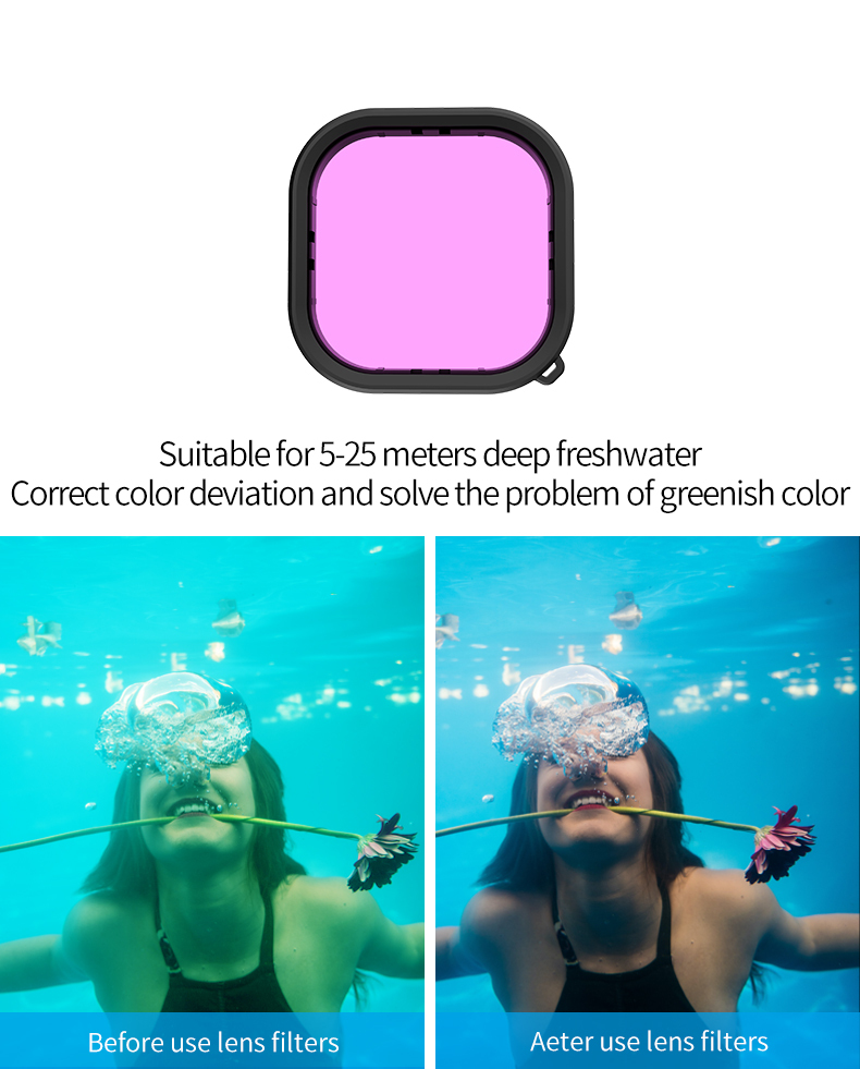 TELESIN 45M Diving Waterproof Case with Lens Filter for GoPro Hero 12/11/10/9