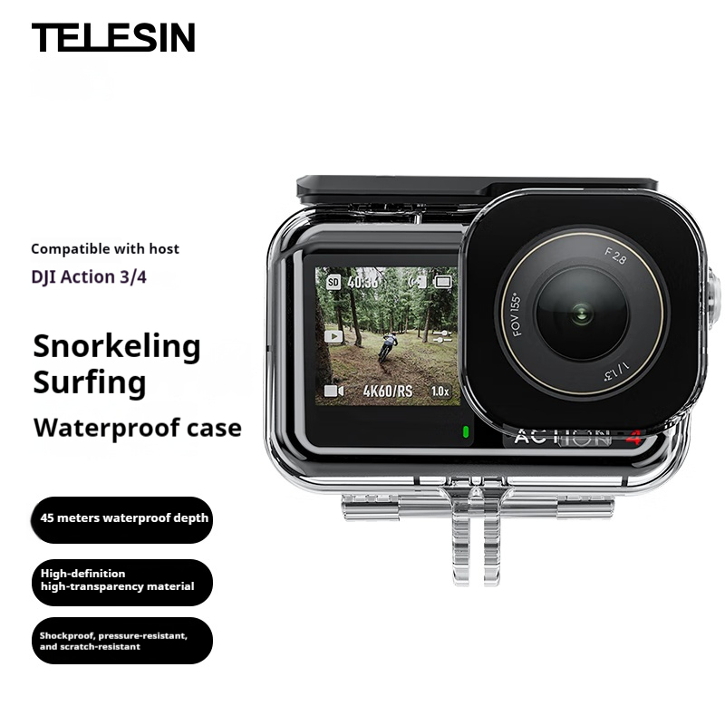 TELESIN Waterproof Case for DJI OSMO ACTION 3/4