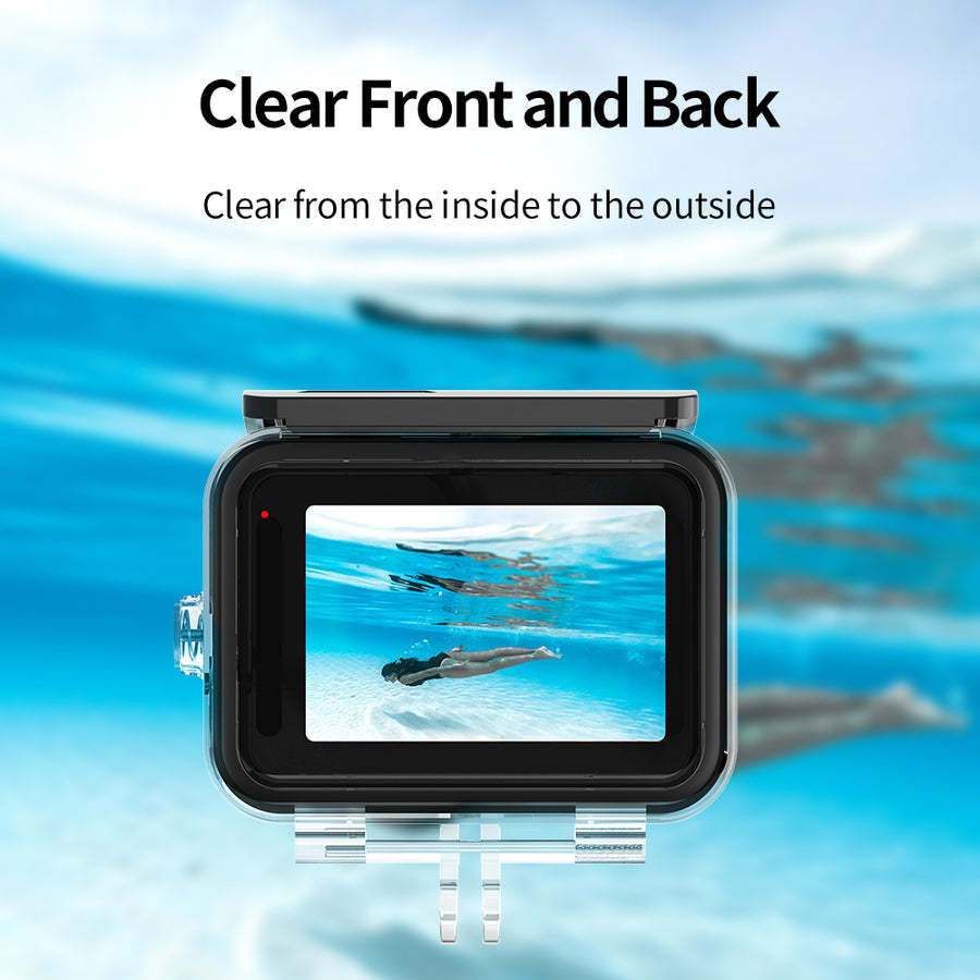 TELESIN 45M Diving Waterproof Case with Lens Filter for GoPro Hero 12/11/10/9