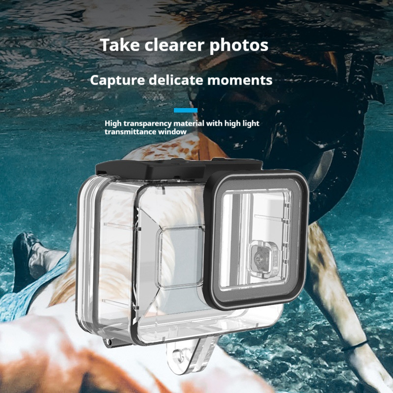 45M Underwater Housing Waterproof Case for GoPro Hero 8 TELESIN