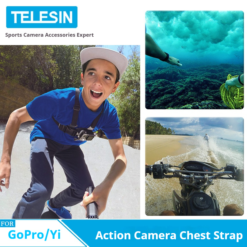 TELESIN Chest Belt Head Strap Mount for GoPro