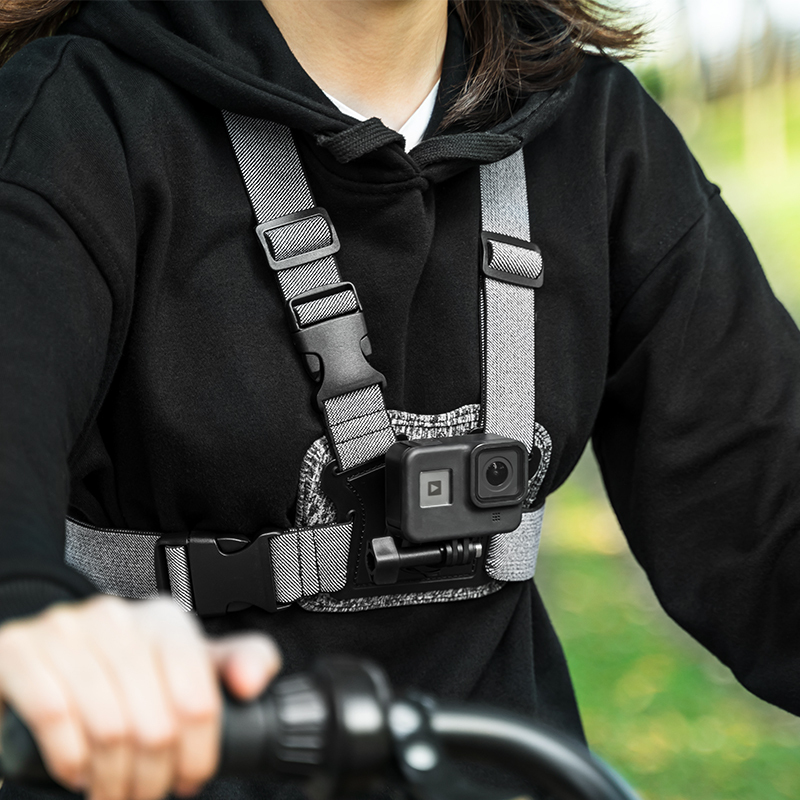 大疆dji action4口袋相机灵眸胸带适配Gopro12胸前手机支架