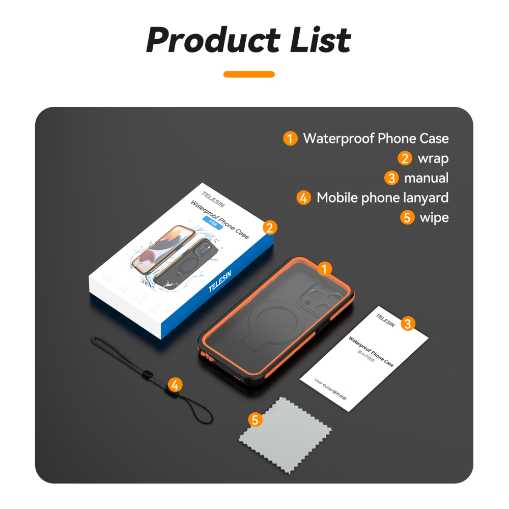 Best Waterproof Case for iPhone 15 Pro Max and Waterproof Case for iPhone 15 Pro  TELESIN