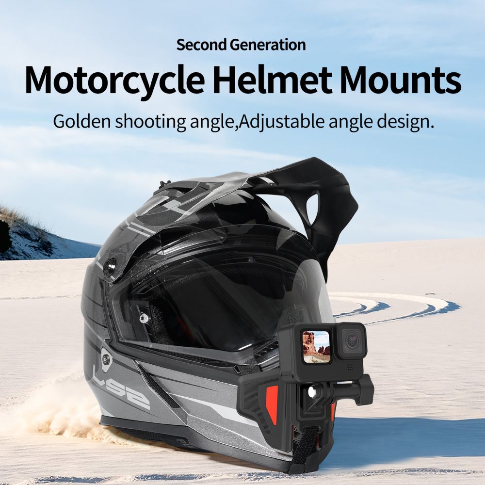 TELESIN Motorcycle Helmet Chin Strap Mount for Action Camera