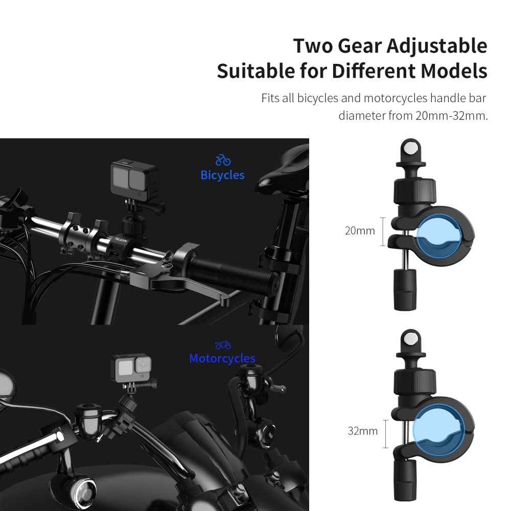 TELESIN Sport Camera Bike Handlebar Mount for GoPro