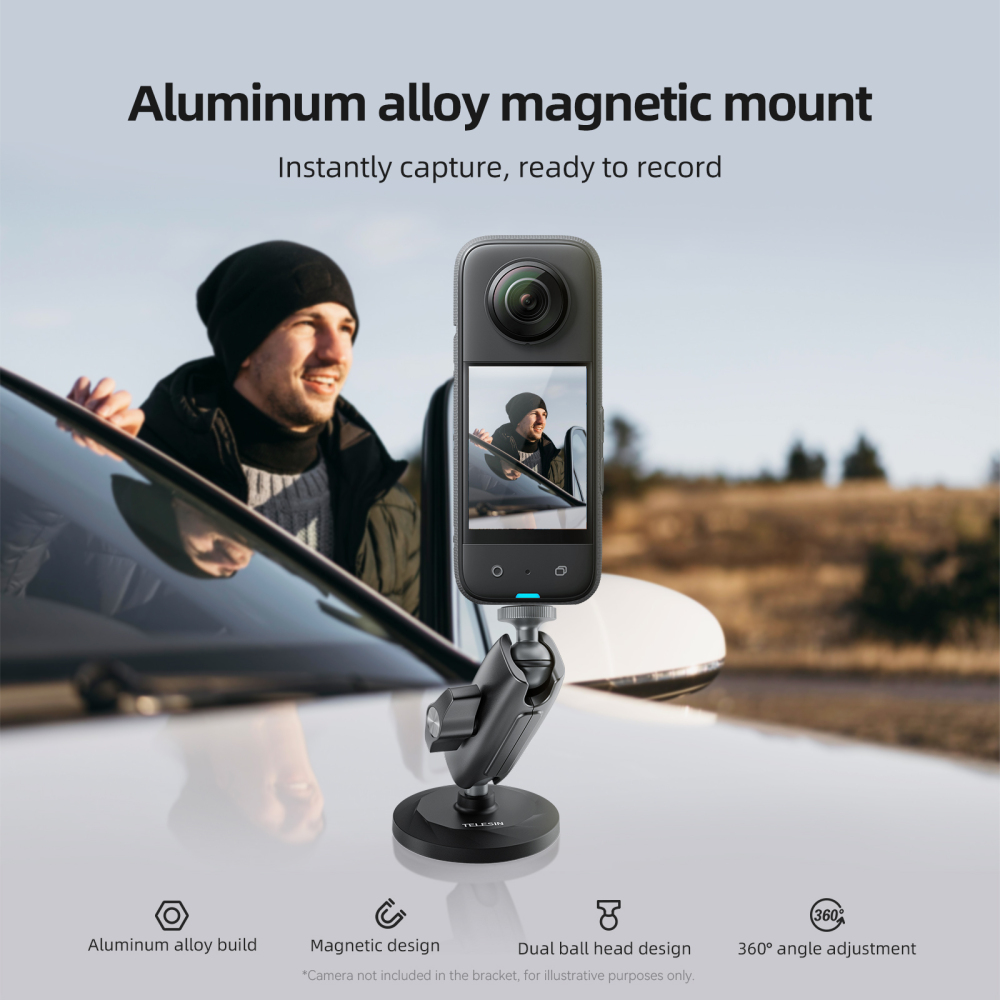 TELESIN Aluminum Alloy Magnetic Base Camera Mount