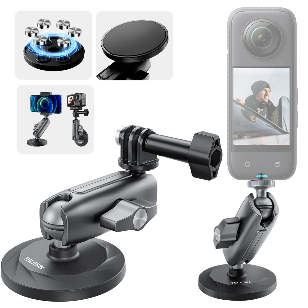 TELESIN Aluminum Alloy Magnetic Base Camera Mount