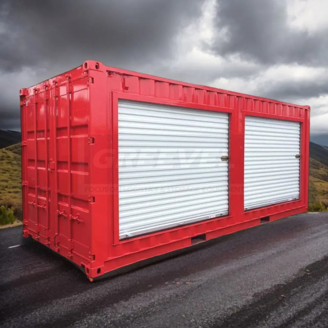 40f High Cube Modified containers with 4 roll-up doors