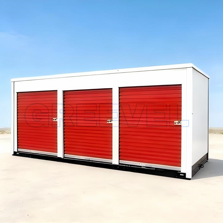 Greevel Customized 8*20F Outdoor Storage Containers with 3 Side Roll-up doors for sale