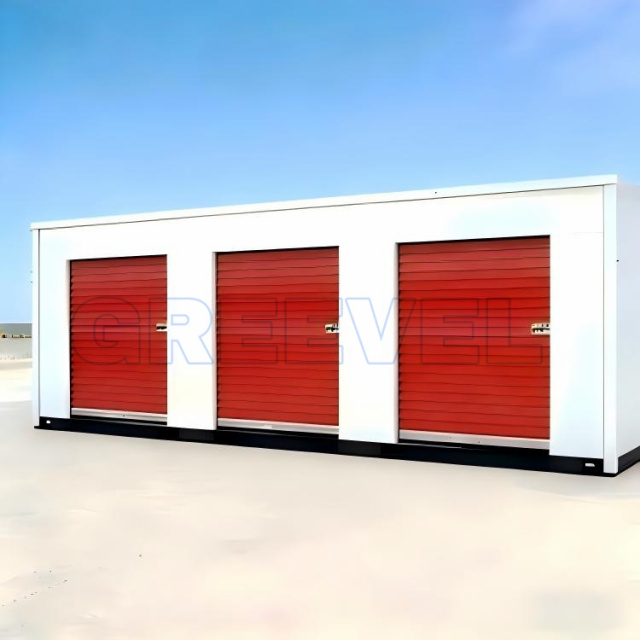 Greevel Customized 8*20F Outdoor Storage Containers with 3 Side Roll-up doors for sale