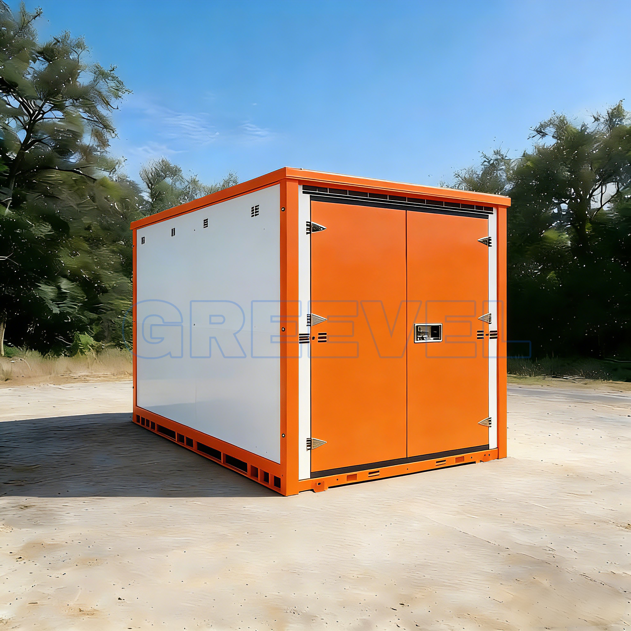 Greevel 8*16F Outdoor Storage Container with One Double Swing Door