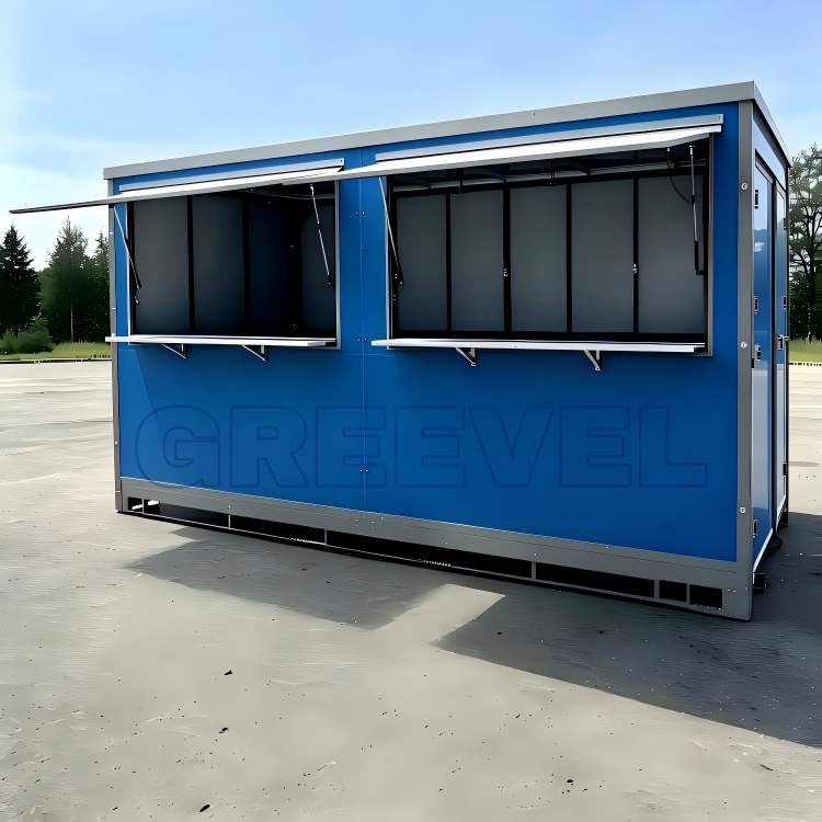 Greevel 8*16F Premium Powder Coated Storage Container with Serving Windows