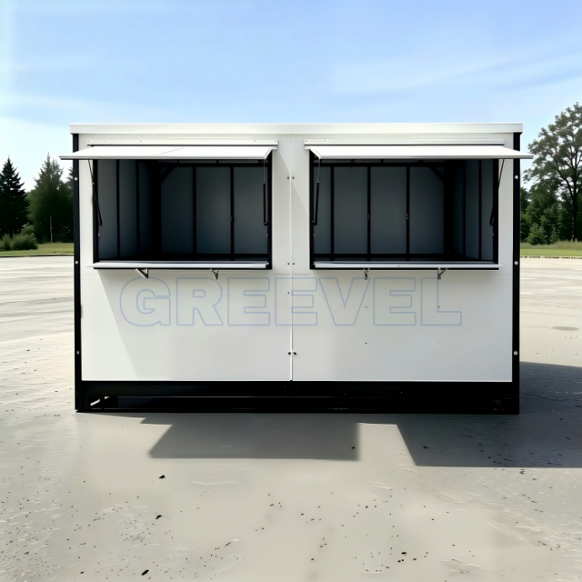 Greevel 8*16F Weatherproof Powder Coated Mobile Storage Container With Windows