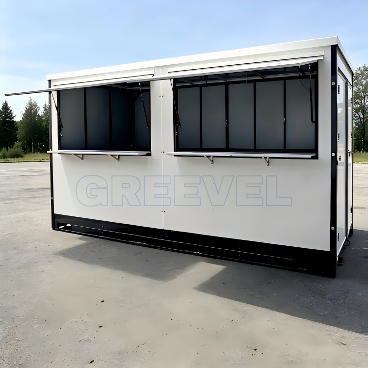 Greevel 8*16F Weatherproof Powder Coated Mobile Storage Container With Windows