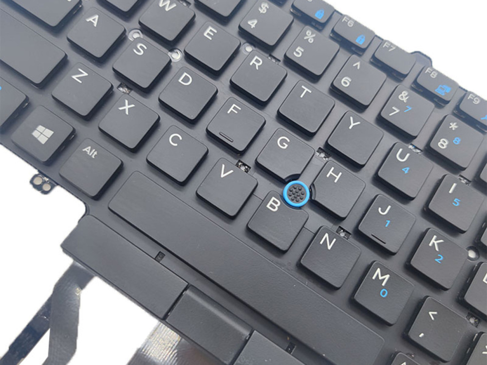 New/Orig Dell Latitude E5450 E5470 E7450 E7470 14.0" US-English Backlit Keyboard DUAL Point 0D19TR Black