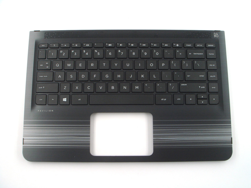 New-Orig HP Pavilion x360 13-U 13.3" Palmrest Bezel US-English Non-Backlit Keyboard with Silver Stripe