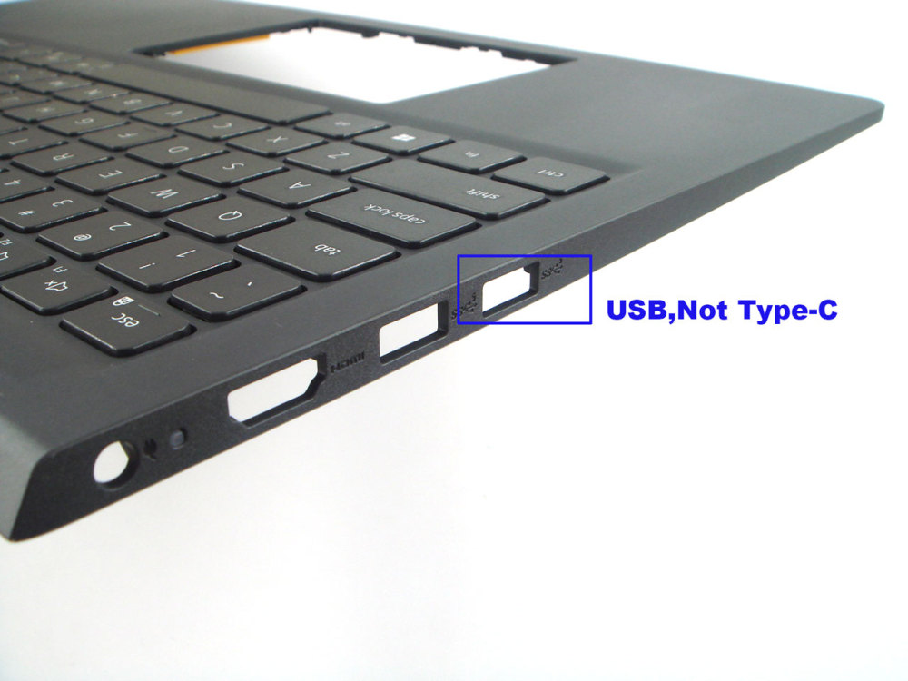 New-Orig Dell Inspiron 3510 15.6" Palmrest Bezel US-English Non-Backlit Keyboard without Type-c Slot Black 054WVM 54WVM