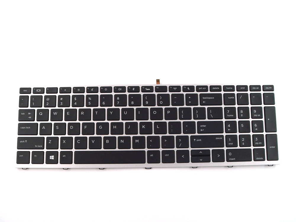 New-Orig HP Probook 650 655 G4 G5 15.6" US-English Backlit No-Point Keyboard Silver L09593-001