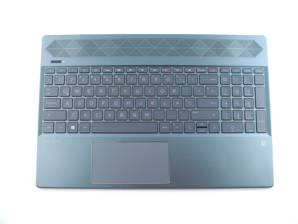 New-Orig HP Pavilion 15-CS 15-CW 15.6" Palmrest Keyboard Bezel with Latin-Spanish Backlit Keyboard for UMA Fog Blue