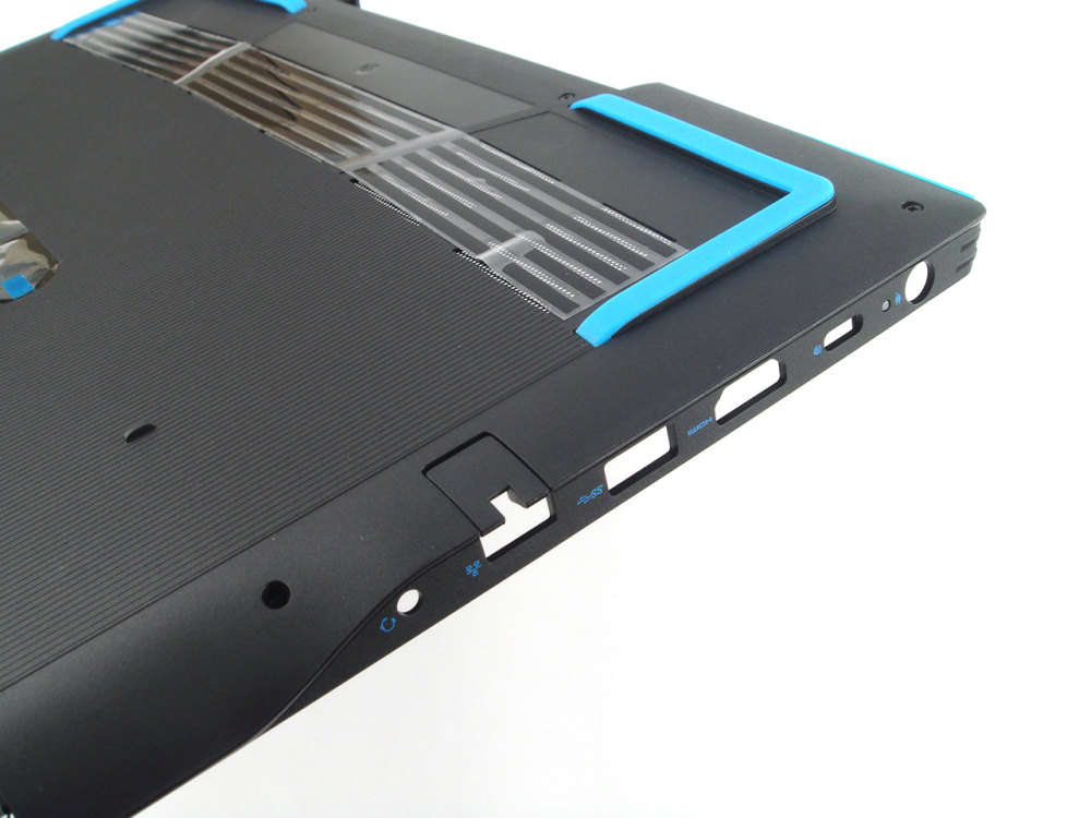 New-Orig Dell G3 15 3590 15.6" Base Cover Bottom Lower Case with Type-C Port Black with Blue Rubber Feet 0KV9X9