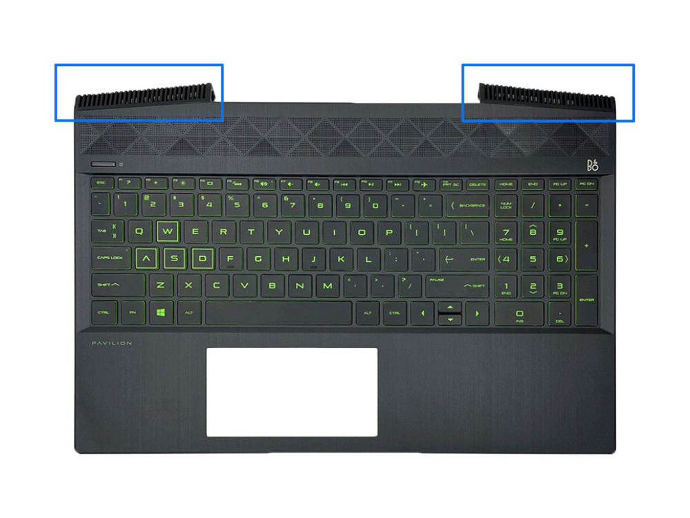 New-Orig HP Pavilion 15-CX TPN-C133 15.6" Palmrest Bezel with US-English Backlit Keyboard Green Font L20671-001