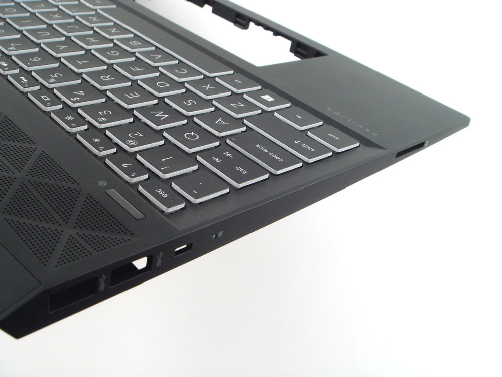 New-Orig HP Pavilion 15-CX 15.6" Palmrest Bezel with US-English Backlit Keyboard White Font L21412-001