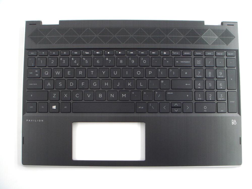 New-Orig HP Pavilion x360 15-CR 15T-CR 15.6" Palmrest Keyboard Bezel with US-English Backlit Keyboard Silver Frame L20849-001