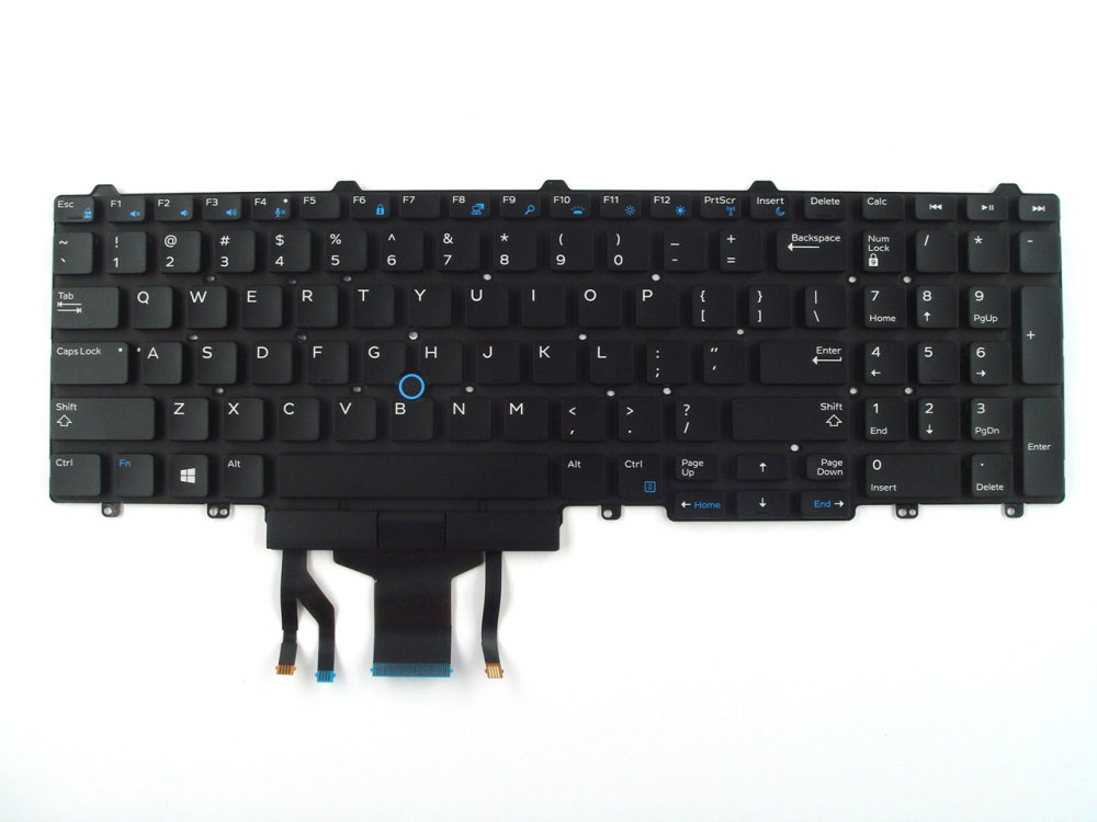 New-Orig Dell Latitude 5580 5590 15.6" US-English Backlit Dual Point Keyboard Black 0383D7