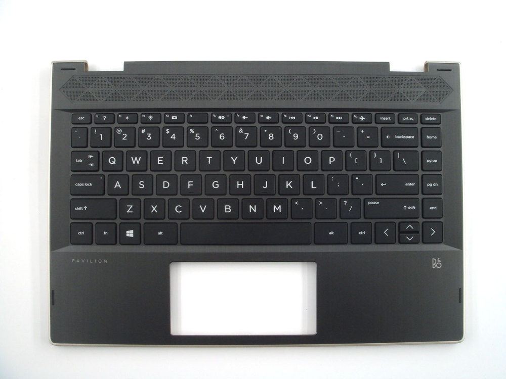 New-Orig HP Pavilion x360 14-CD 14.0" Palmrest Keyboard Bezel with US-English Non-Backlit Gold Border