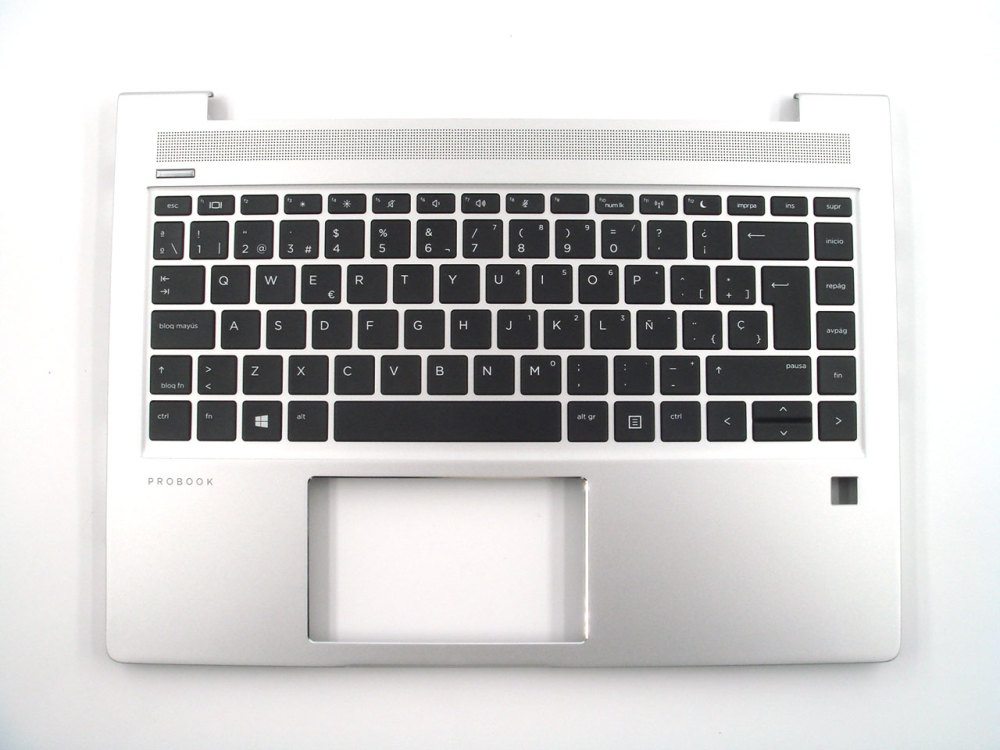 New-Orig HP ProBook 440 445 G6 G7 14.0" Palmrest Keyboard Bezel with Spanish Non-Backlit Keyboard Silver L44589-071