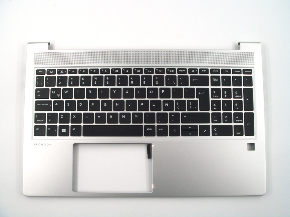 New-Orig HP Probook 450 455 G8 15.6" Palmrest Keyboard Bezel with Latin-Spanish Backlit Keyboard Silver M78509-161