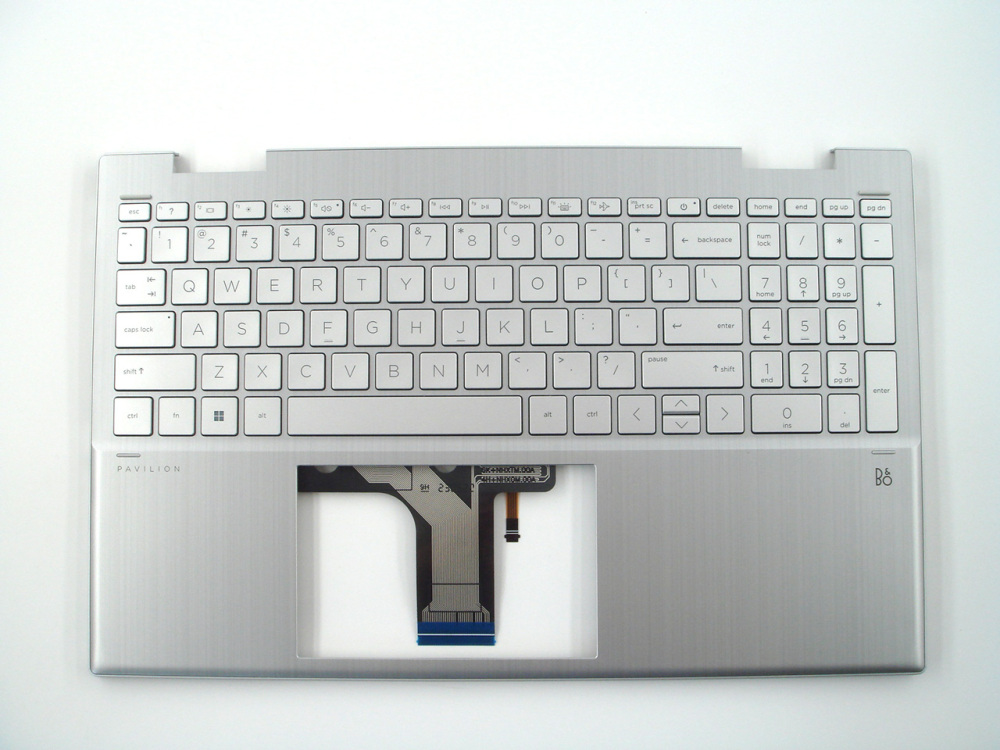 New-Orig HP Pavilion x360 15-ER TPN-W147 15.6" Palmrest Keyboard Bezel with US-English Backlit Keyboard Non-Fingerprint Hole Silver