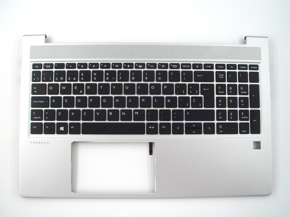 New-Orig HP Probook 450 455 G8 15.6" Palmrest Keyboard Bezel with Spanish Backlit Keyboard Silver M78509-071