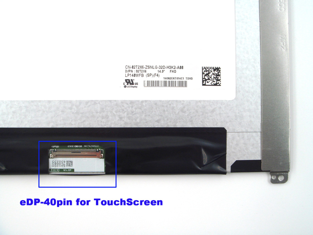 New-Orig Dell Latitude 5420 5430 14.0" Lcd Touch Screen FHD eDP-40pin with Rails 02T2X6 LP140WFB (SP)(F4)