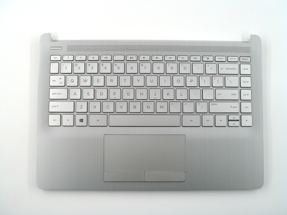 New-Orig HP 14-CF 14-DK 14-CR 14.0" Palmrest Keyboard Bezel with US-English Non-Backlit Keyboard Silver L48648-001