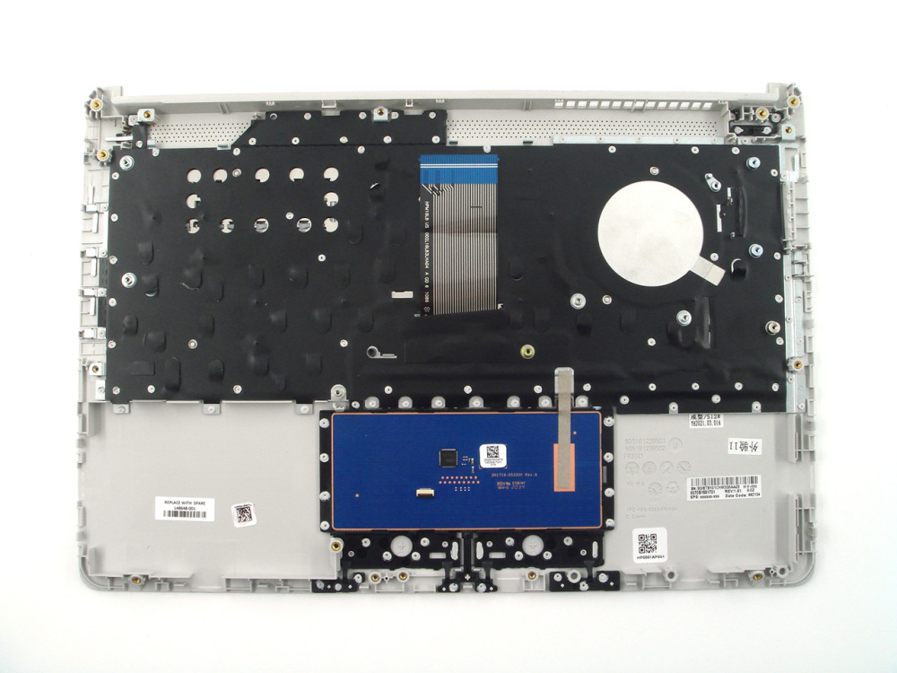 New-Orig HP 14-CF 14-DK 14-CR 14.0" Palmrest Keyboard Bezel with US-English Non-Backlit Keyboard Silver L48648-001