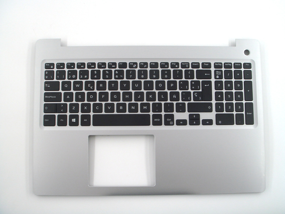 New-Orig Dell Inspiron 5570 5575 15.6" Palmrest Keyboard Bezel with Spanish Non-Backlit Keyboard Silver 04R2N2