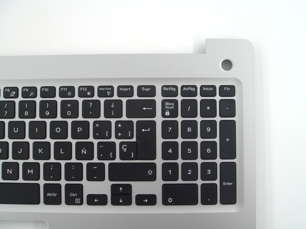 New-Orig Dell Inspiron 5570 5575 15.6" Palmrest Keyboard Bezel with Spanish Non-Backlit Keyboard Silver 04R2N2