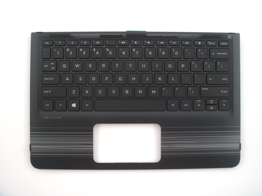 New-Orig HP Pavilion x360 11-U 11.3" Palmrest Keyboard Bezel with US-English Non-Backlit Keyboard with Silver stripe