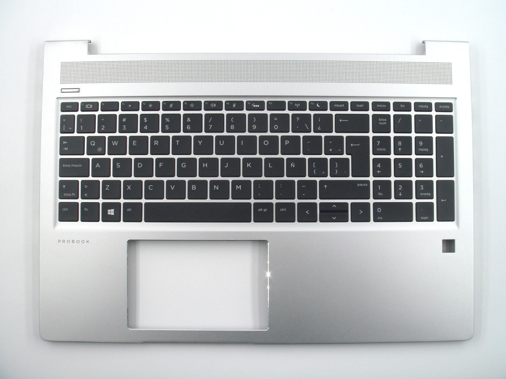 New-Orig HP Probook 450 455 G6 G7 15.6" Palmrest Keyboard Bezel with Latin Backlit Keyboard Silver L45090-161