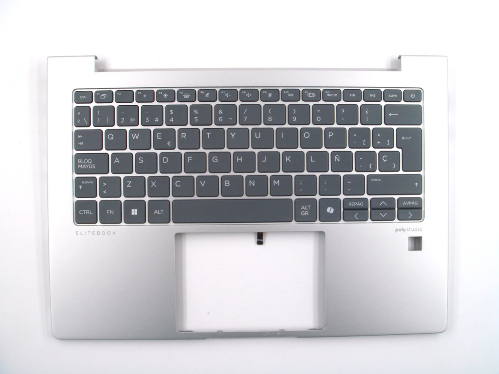 New-Orig HP Elitebook 640 645 G11 14.0" Palmrest Keyboard Bezel with Spanish Backlit Keyboard Silver N97244-071